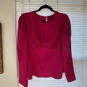 Express Maroon Long Sleeve Blouse